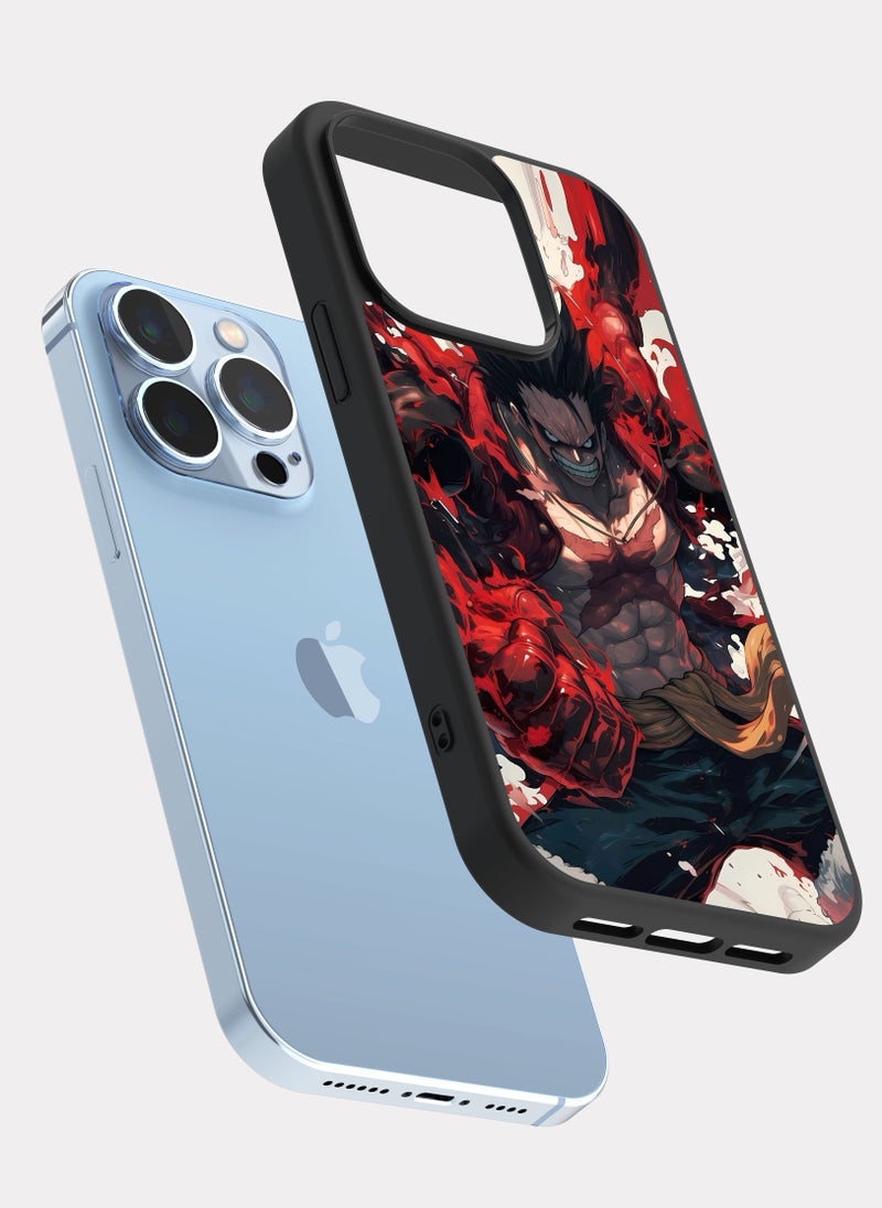 بكسلات كفر ايفون 13 برو ون بيس مونكي دي لوفي احمر - Image 2