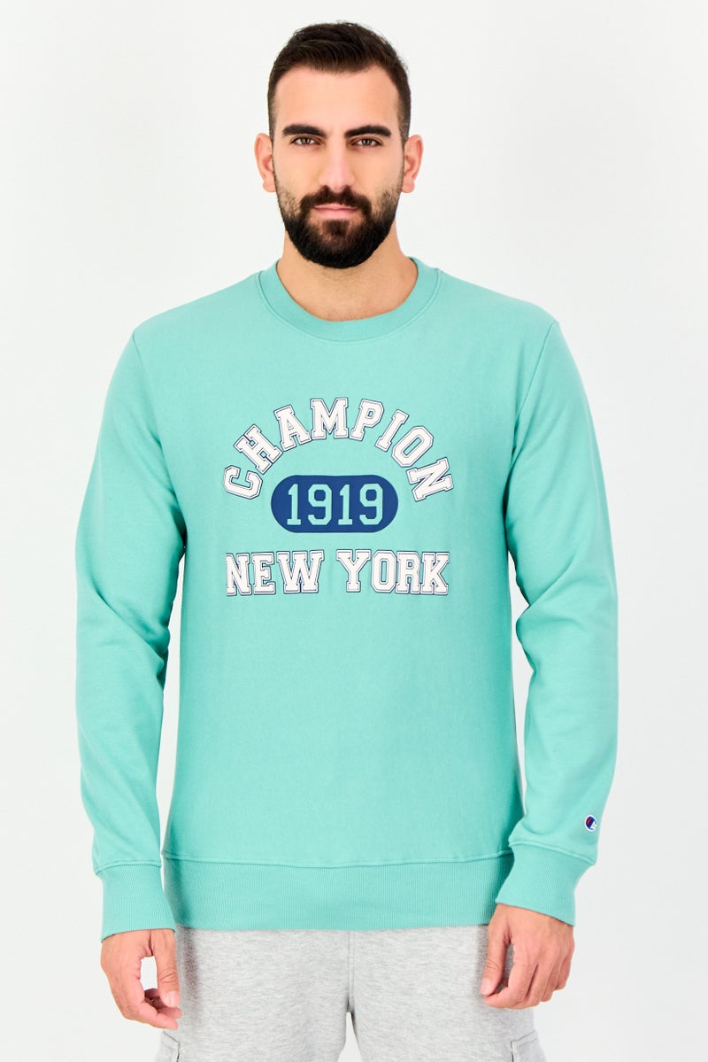 Champion Men Sportswear Fit Long Sleeve Outdoor Sweatshirt, Turquoise - Image 1