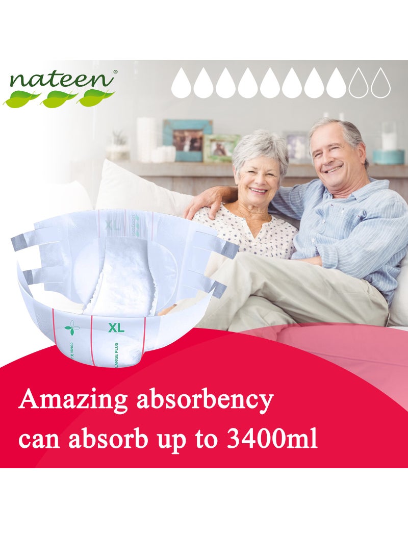 nateen Combi Plus Incontinence Adult Diaper,X-Large,Waist Size 130-175cm,80 Count Adult Diapers, with Super Absorbent Layer, Leak Guard,Disposable Underwear for Men&Women-2240ml Absorbency.  - Image 4