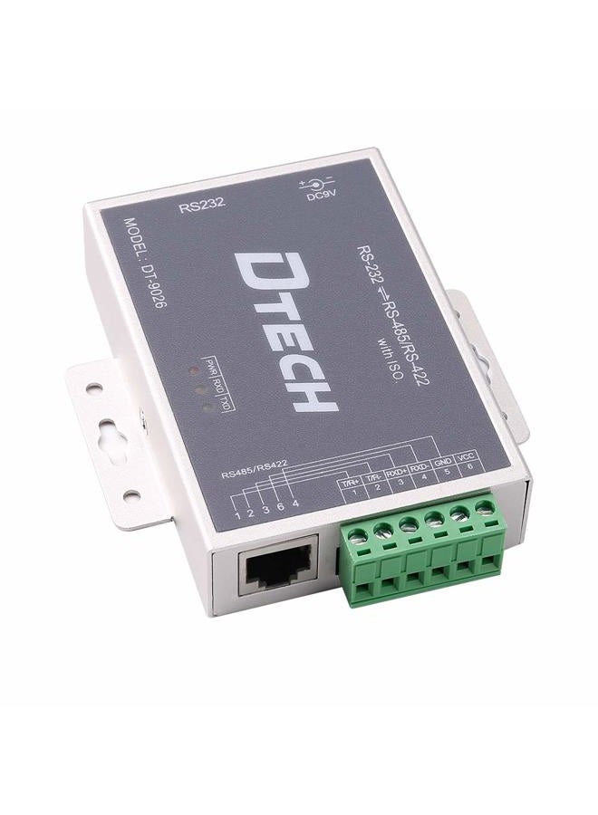 DTech Active Isolated RS232 to RS485 RS422 Converter with RJ45 Serial Port Terminal Board Power Adapter - 2.5kV - Image 1