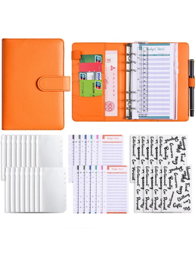 Start A6 Binder Creative Notebook Zipper Bag Macaron Pu Leather Loose-leaf Book Cash Budget Hand Book - Image 1