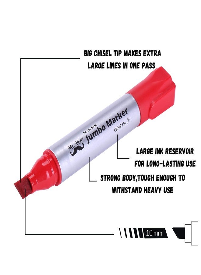 Mr. Pen- Jumbo Permanent Markers, 4 Pack, Assorted Color, Chisel Tip, Large Permanent Markers, King Permanent Marker, Color Permanent Markers Set, Jumbo Markers, Permanent Markers, Huge Poster Markers - Image 3