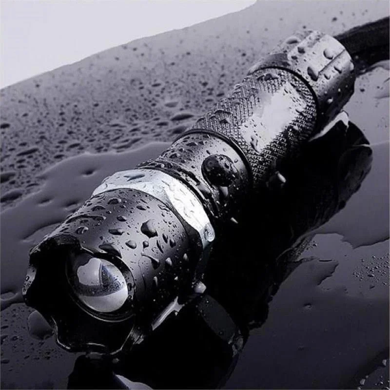 Open Cart New Kr KM-110 Adjustable Rechargeable Mountain Camping Flashlight with Fire Tools Apparatus