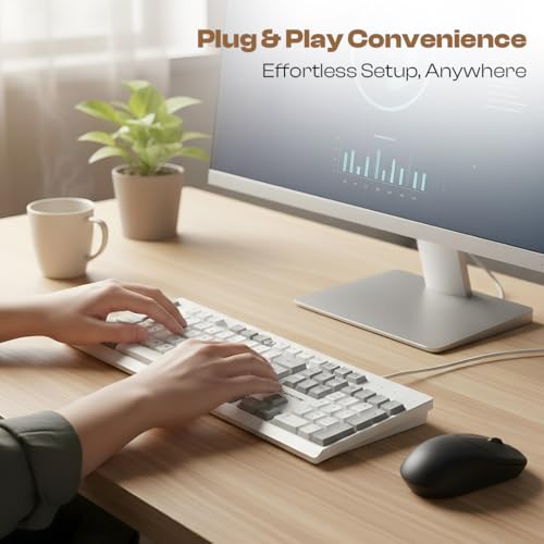 LAPCARE USB Alfa Keyboard 7 Wired Membrane Keyboard | 104-Key US Layout | UV Coated Keycaps | Ergonomic Design | Quiet & Durable Membrane Build | 1-Year Warranty (LOX-106) - Image 3