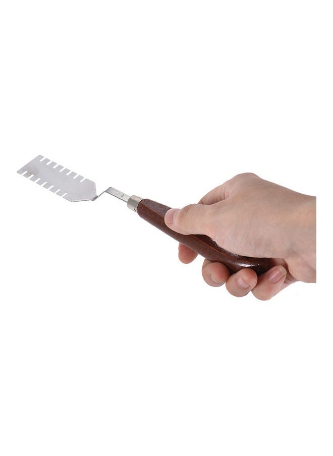 NIBEMINENT - 9-Piece Palette Knive Painting Mixing Scrapers Spatula Art Tool Set Brown/Silver - Image 1