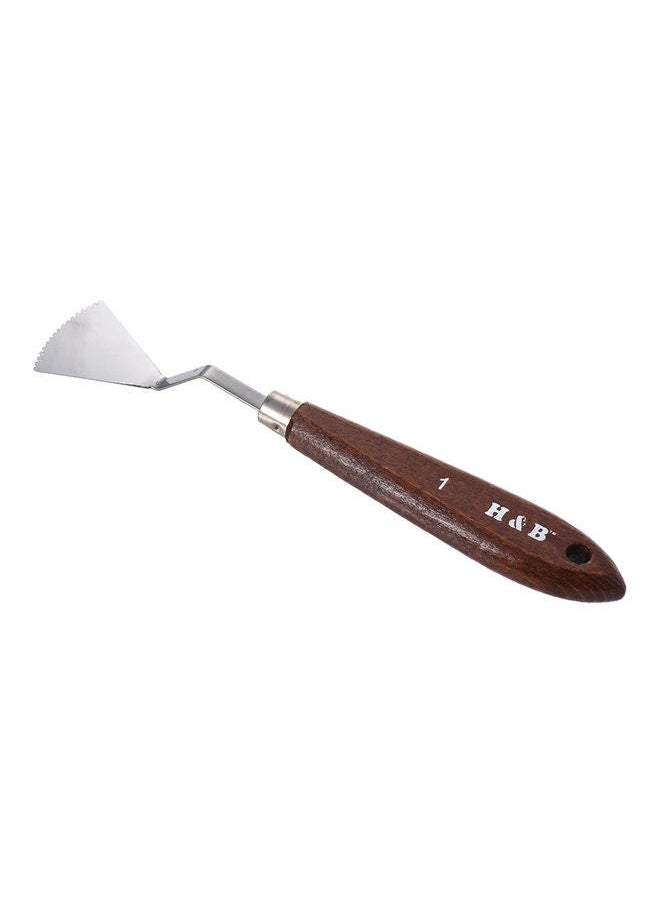 NIBEMINENT - 9-Piece Palette Knive Painting Mixing Scrapers Spatula Art Tool Set Brown/Silver - Image 1