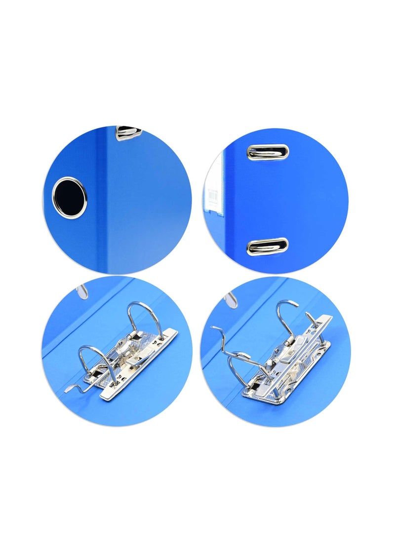 مجلد ملفات بذراع مقوس مع لوحة منزلقة 8 سم لون أزرق قطعة واحدة - Image 2