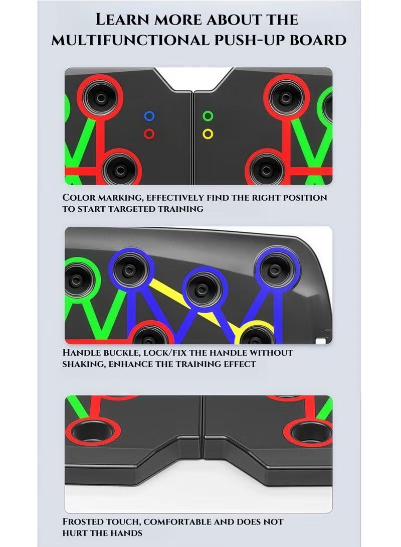 لوحة الدفع ، وقف الدفع متعدد الوظائف ، معدات اللياقة البدنية المحمولة ، لوحة الدفع المحمولة القابلة للطي بقدرة تحميل تصل إلى 200 كيلوغرام ، مناسبة لتدريب قوة حرق الدهون ، تدريب عضلات الصدر في أرضية اللياقة البدنية ، دعم لوحة الدفع ، - Image 4