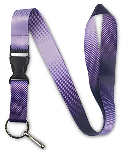 Limeloot Purple Lanyard for Badges, ID, Keys, and Accessories - with Release Buckle and Key Chain Holder - Image 1