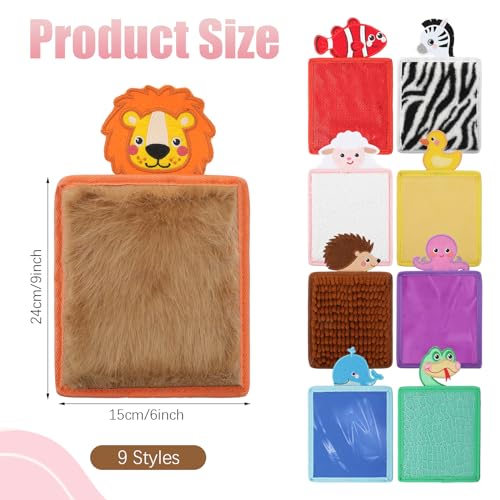 Syhood 9 Pcs Sensory Animal Theme Mat Sensory Toys Sensory Wall Panel for Kids Autism Sensory Products Assorted Textured Sensory Toys for Autistic Boys Girls Sensory Room Calming Activity Supplies - Image 2