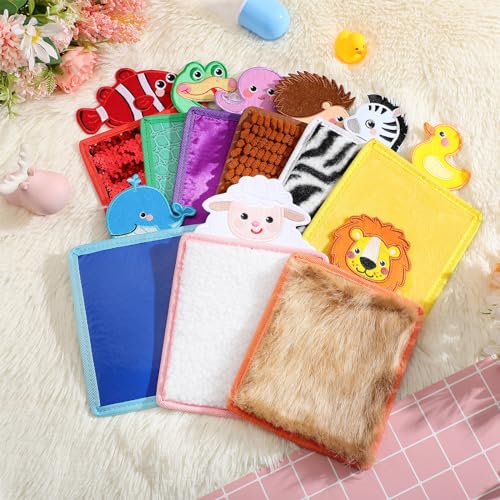 Syhood 9 Pcs Sensory Animal Theme Mat Sensory Toys Sensory Wall Panel for Kids Autism Sensory Products Assorted Textured Sensory Toys for Autistic Boys Girls Sensory Room Calming Activity Supplies - Image 4