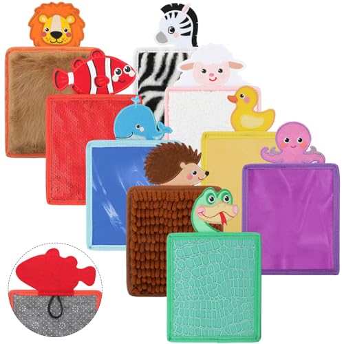 Syhood 9 Pcs Sensory Animal Theme Mat Sensory Toys Sensory Wall Panel for Kids Autism Sensory Products Assorted Textured Sensory Toys for Autistic Boys Girls Sensory Room Calming Activity Supplies - Image 1