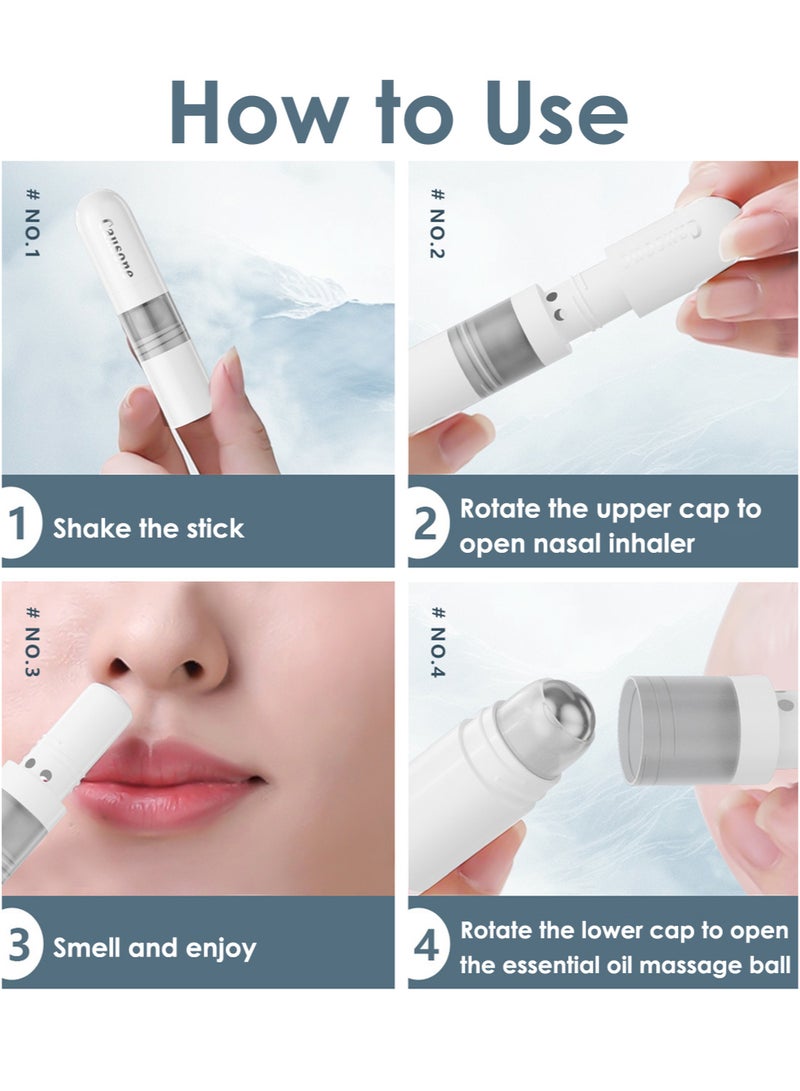 Causone 2 in 1 Nasal Stick Inhaler, Natural Ingredients Portable Menthol Inhalers, for Stress Relief, Muscle Relaxation, Energy Boost, Nose Refreshing VapoInhaler - Image 2