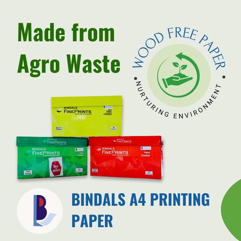 BINDALS Bindal White Copier Paper | A4 Size | 70 GSM | 2 Reams & 500 Sheets per ream | Bright Plain Printing Paper | Fine Quality & Eco-friendly - Image 5