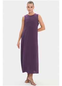 JUNE June Women Embroidered Detailed Belted Abaya Purple  - Image 5