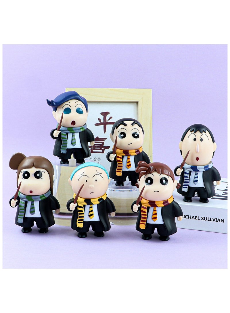 6 Crayon Shin chan blind box COS Harry Potter figurines in the surrounding area - Image 1