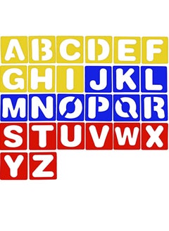 Y&D 26 Pieces Alphabet Stencils Set Plastic Letter for Painting Learning, DIY Craft Decoration,for Toddlers Preschooler Learning Tool (3 x 3 Inches)  - Image 1