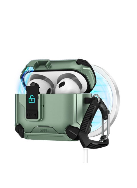 Airpods4 Protective Case Airpods Pro2 Generation Protective Case Apple Mobile Phone Holder Elastic Cover Earpiece Case-Color:Apple Green-Applicable Models:airpods 4