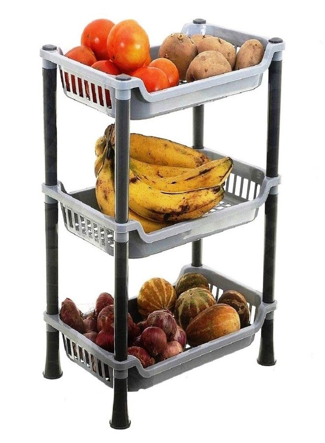 Foliam Multi-Use medium size Plastic 3-Layer Storage Organizer - Rack for Kitchen - Bathroom - Living Room - Bedroom - Image 1
