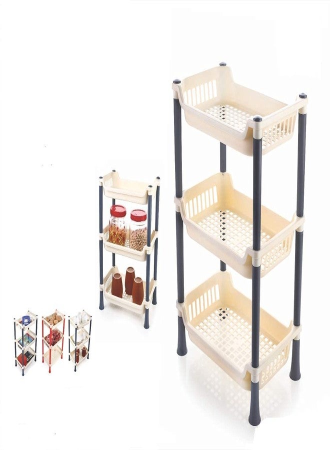 Foliam Multi-Use medium size Plastic 3-Layer Storage Organizer - Rack for Kitchen - Bathroom - Living Room - Bedroom - Image 2