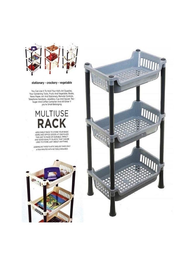 Foliam Multi-Use medium size Plastic 3-Layer Storage Organizer - Rack for Kitchen - Bathroom - Living Room - Bedroom - Image 3