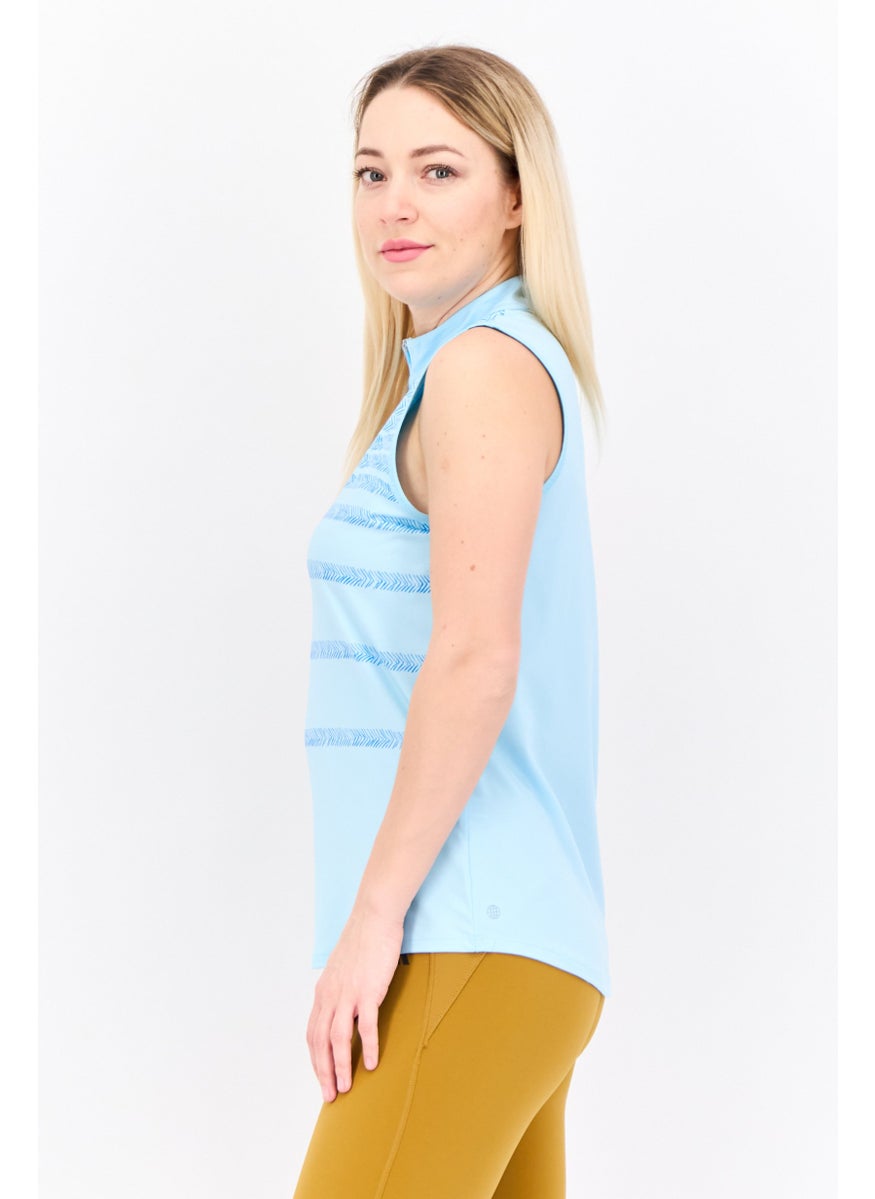 Adidas Women Sportswear Fit Cap Sleeves Training T-shirt, Light Blue  - Image 2