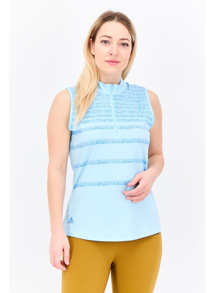 Adidas Women Sportswear Fit Cap Sleeves Training T-shirt, Light Blue  - Image 1