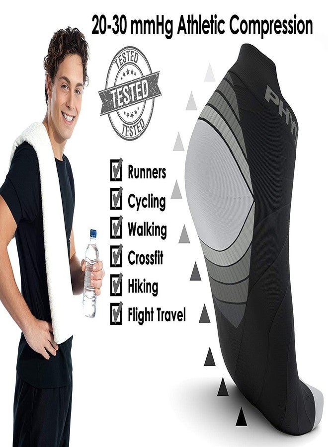 Physix Gear Sport Physix Gear Short Compression Socks for Men & Women - Best Low Compression Socks Women & Men with Arch Support, Ideal for Running, Plantar Fasciitis comfort, and Swelling - Ankle, Black/Grey, L/XL - Image 5