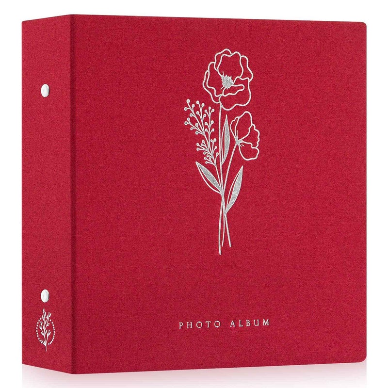 Lanpn Photo Album 6x4 Slip in Linen Extra Large Capacity 1000 Pockets Photo Albums Holds Landscape and Portrait 10x15cm Picture Red