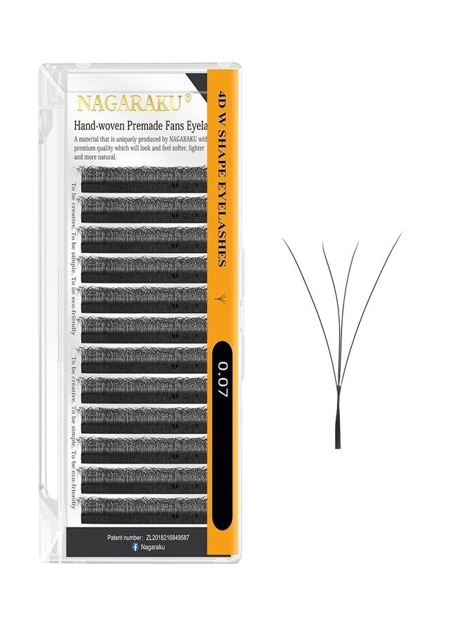 NAGARAKU W Eyelash Extension 4D Volume Premade Matte Black Cluster Easy Fanning yy Eye Lashes with Thickness 0.07mm Curl C (Length - Mix 8-15mm) - Image 1