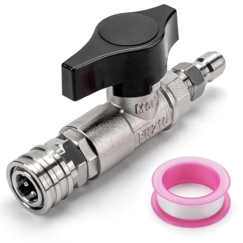 Sconva DN10 Ball Valve for Pressure Washer 38 Quick Connect Ball Valve for Pressure Power Washer Gun Hose with Stainless Steel Coupler Plug 3000 PSI 38 Female BSP - Image 1