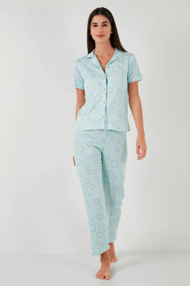 Lela Regular Fit Shirt Collar Short Sleeve Pajama Set Women's Pajama Set 65780124  - Image 2