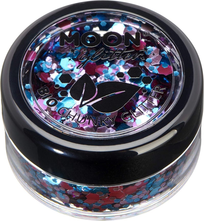 Mystic Biodegradable Eco Chunky Glitter by Moon Glitter Enchanted Cosmetic Bio Festival Makeup Glitter for Face Body Nails Hair Lips 3g