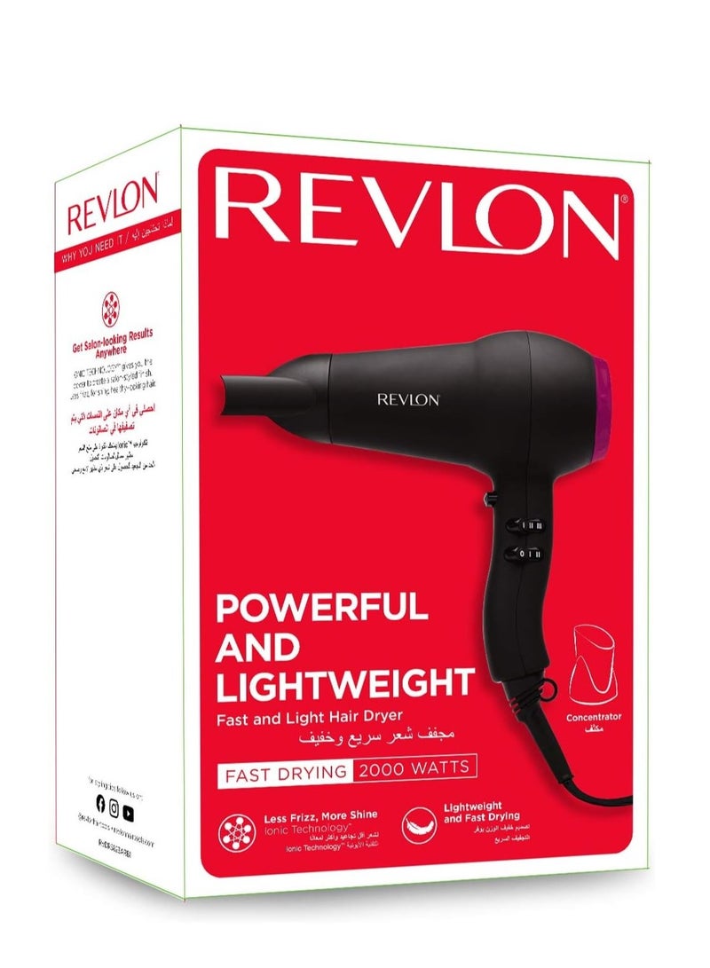 ريفلون مجفف الشعر ريفلون RVDR5823 ARB1 سريع وخفيف، 2000 واط، أسود - Image 5