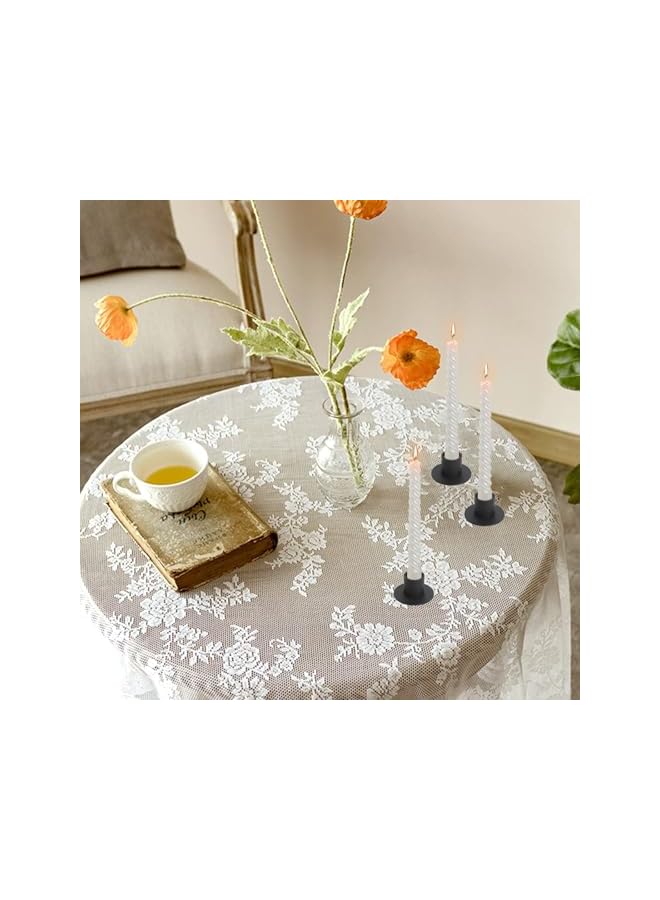 The Bros Candle Holders, 4Pcs Retro Black Iron Candle Holders, Taper Candlestick, Holders Decorative, Candle Sticks Set, Vintage Round Candle Holder for Party Wedding Valentine's Day Decoration - Image 5