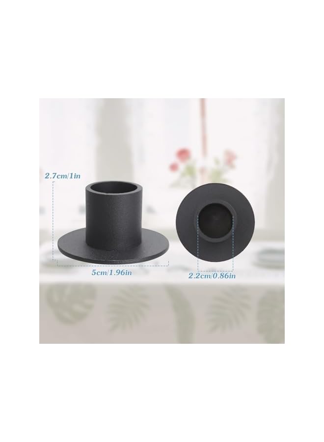 The Bros Candle Holders, 4Pcs Retro Black Iron Candle Holders, Taper Candlestick, Holders Decorative, Candle Sticks Set, Vintage Round Candle Holder for Party Wedding Valentine's Day Decoration - Image 4