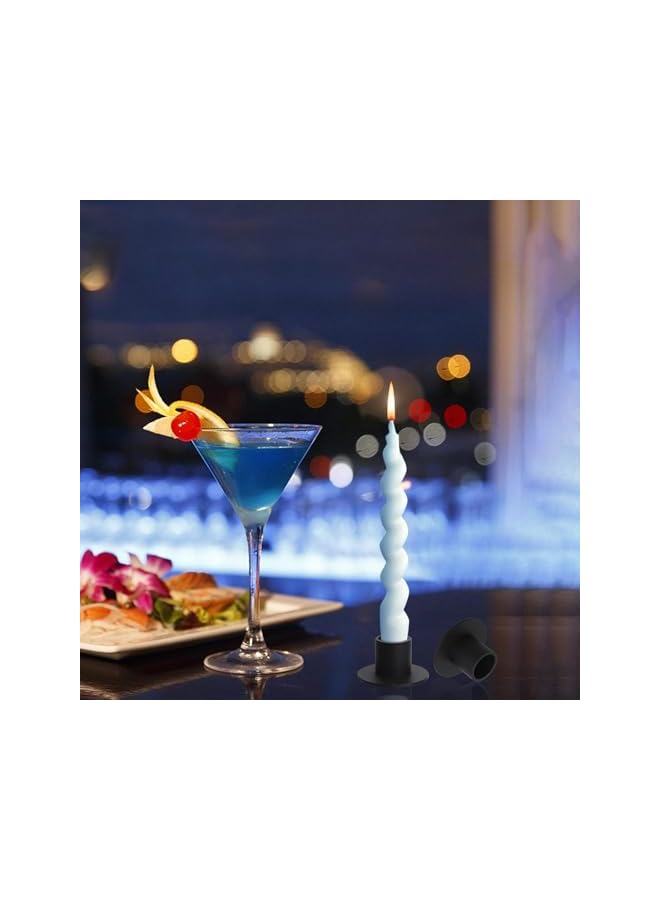 The Bros Candle Holders, 4Pcs Retro Black Iron Candle Holders, Taper Candlestick, Holders Decorative, Candle Sticks Set, Vintage Round Candle Holder for Party Wedding Valentine's Day Decoration - Image 3