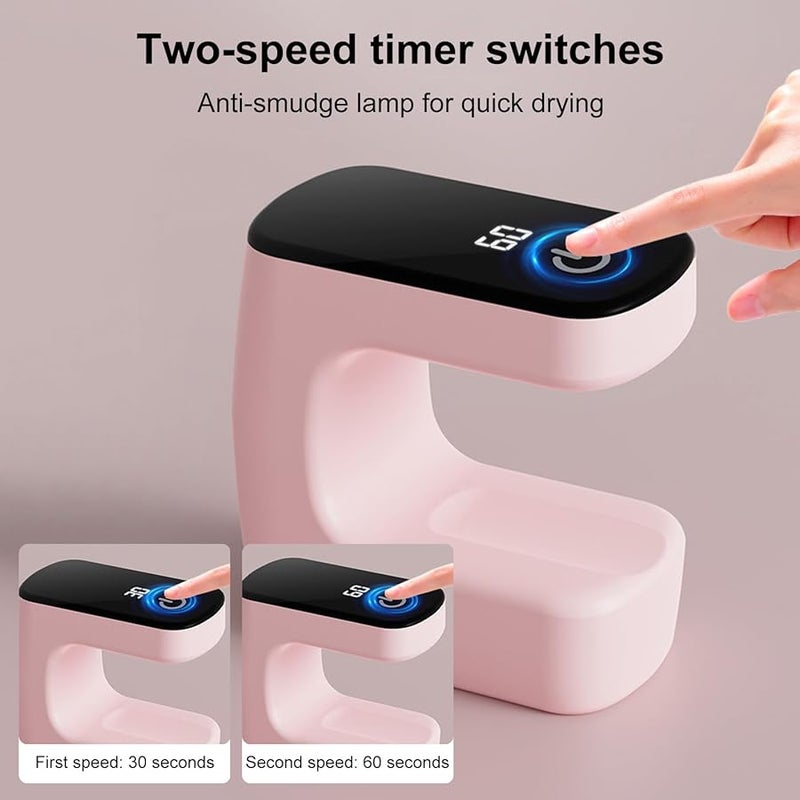 Pink Portable UV LED Nail Lamp Fast Curing Gel Dryer For Salon Home Travel - Image 3