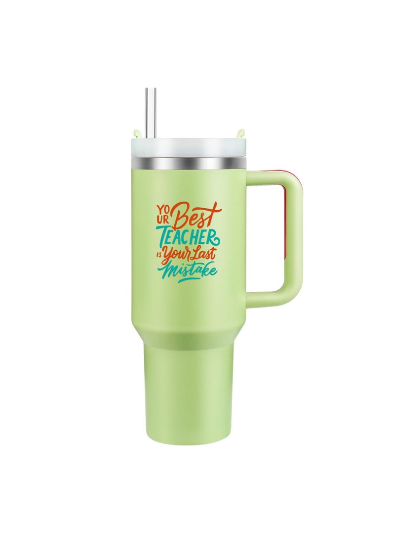 PRINTSHOP4ME - Teachers Day Tumbler Mug 1.2L With Lid&Straw|Double Walled Printed Tumbler Mug|Insulated Reusable Stainless Steel Tumbler Mug|Gift For Teachers - Image 1