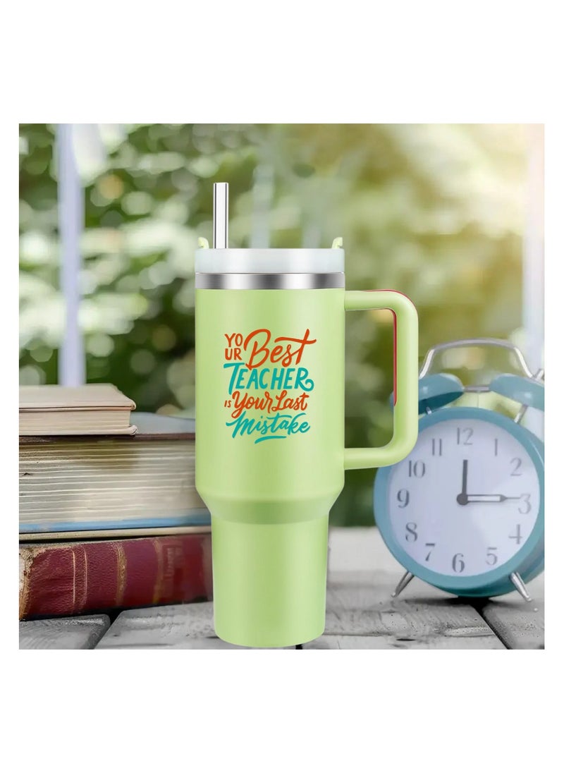 PRINTSHOP4ME - Teachers Day Tumbler Mug 1.2L With Lid&Straw|Double Walled Printed Tumbler Mug|Insulated Reusable Stainless Steel Tumbler Mug|Gift For Teachers - Image 1