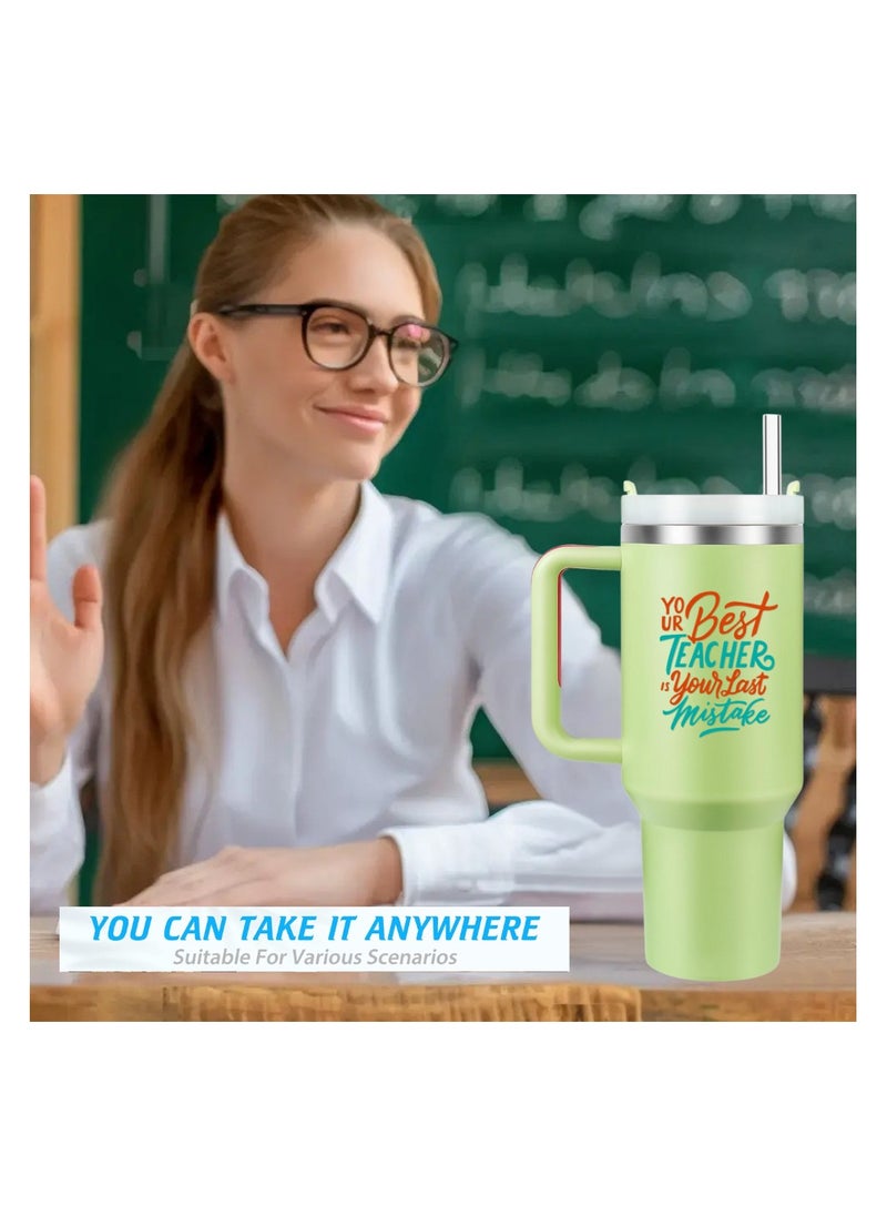 PRINTSHOP4ME - Teachers Day Tumbler Mug 1.2L With Lid&Straw|Double Walled Printed Tumbler Mug|Insulated Reusable Stainless Steel Tumbler Mug|Gift For Teachers - Image 1