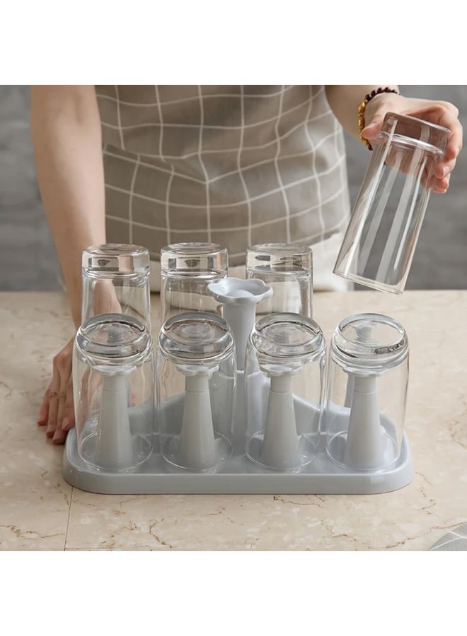 Yellow Plastic Cup Holder Inverted Mug Organizer For Coffee And Tea Cups Home Kitchen Counter Storage Drainer Dispenser - Image 4