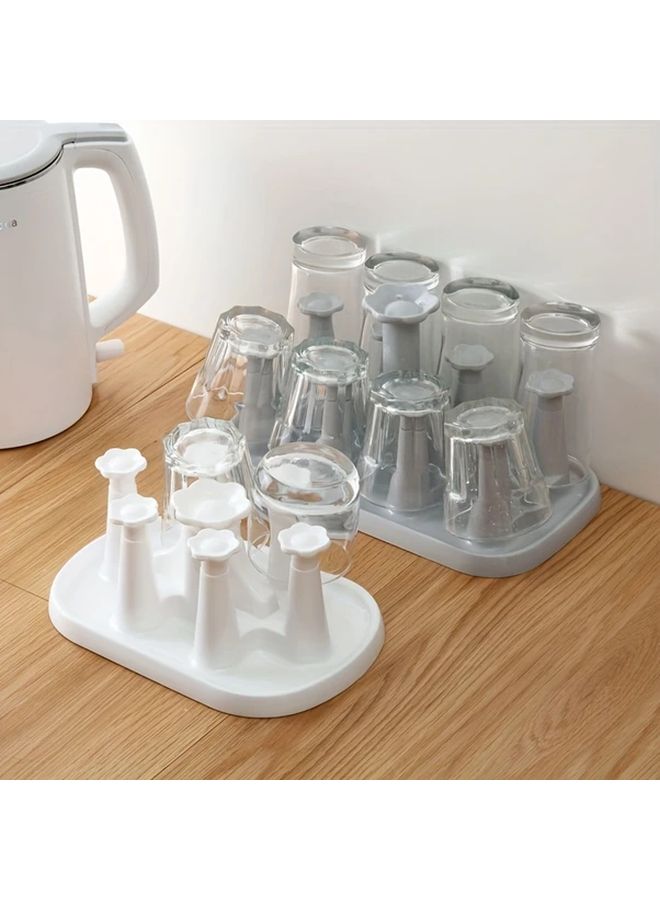 Yellow Plastic Cup Holder Inverted Mug Organizer For Coffee And Tea Cups Home Kitchen Counter Storage Drainer Dispenser - Image 1