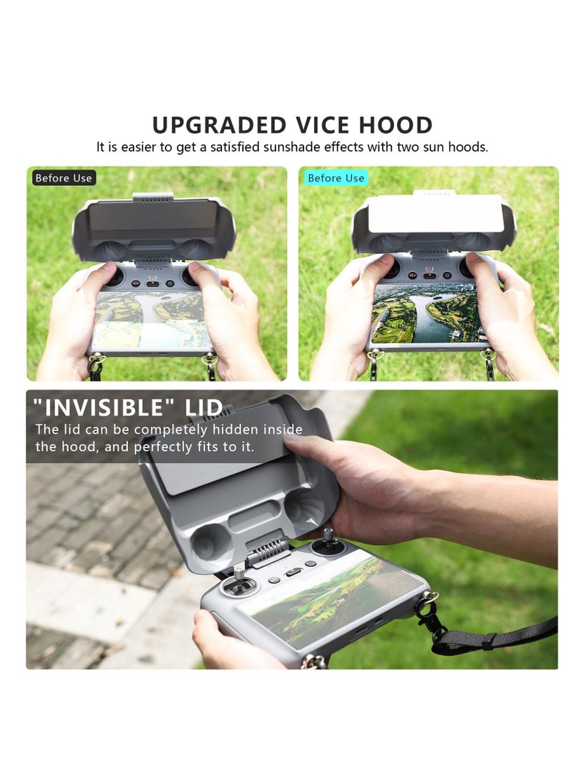 Excefore - RC 2 Controller Sun Hood Cover for DJI Air 3 Fly More Combo, DJI RC 2 Joysticks Protector for DJI Ari 3 Accessories, Dji Air 3 Drone Controller Screen Protection, DJI Air 3 Accessories, Grey - Image 1