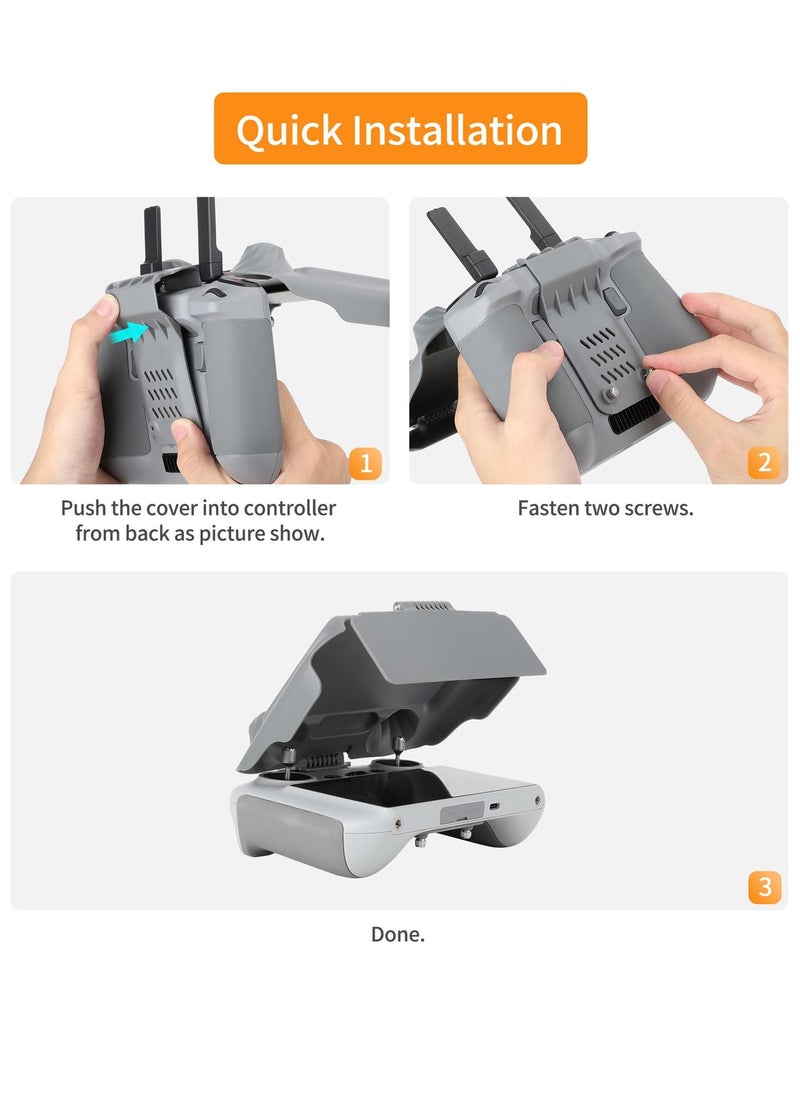 Excefore - RC 2 Controller Sun Hood Cover for DJI Air 3 Fly More Combo, DJI RC 2 Joysticks Protector for DJI Ari 3 Accessories, Dji Air 3 Drone Controller Screen Protection, DJI Air 3 Accessories, Grey - Image 1