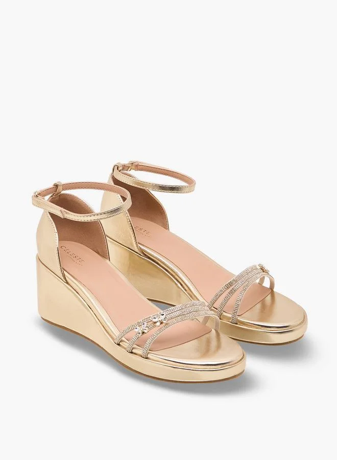 سيليست Girls Embellished Wedge Heel Sandals Ramadan Collections