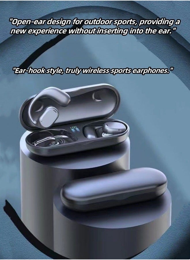 Generic - New non-in-ear bone conduction Bluetooth headset, wireless sports ear-mounted headset, smart digital display, ultra-long battery life, high-quality headset - Image 1