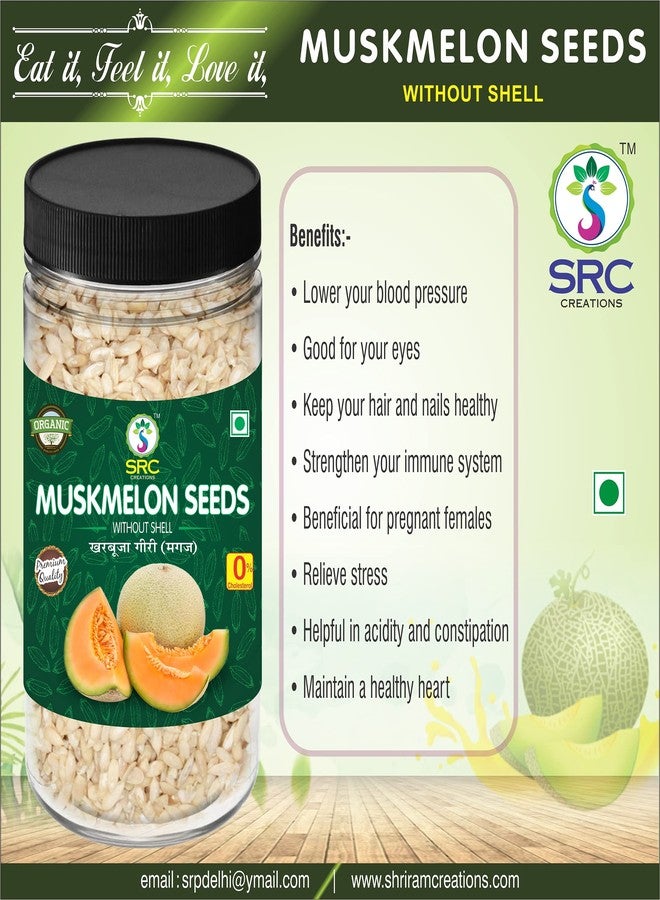 SRC CREATIONS Muskmelon Seeds, Magaj, Kharbooja Giri (without Shell) 500 gram (250g+250g) - Image 3