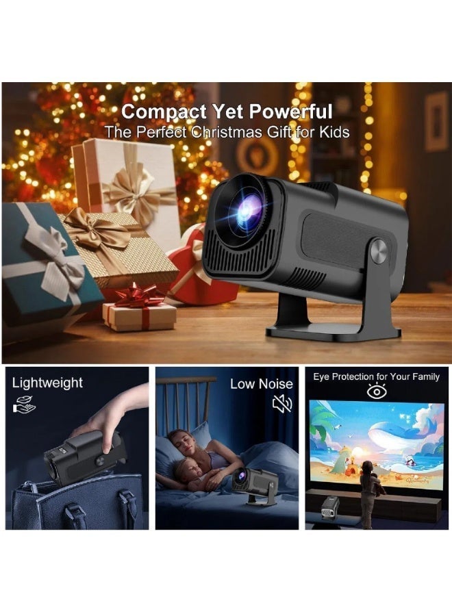 TANMASHI Portable Projector 4K Full HD WiFi Bluetooth, 320 ANSI Smart Projector with 270° Sturdy Stand, 4K Projector Mini for Ceiling & Bedside Cinema , Black - Image 4