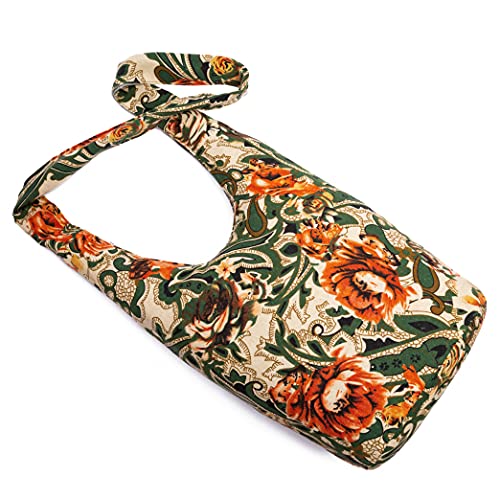 Coton Pose Women Shoulder Handbags Fashion canvas Hippie Crossbody Bags Bohemian Animal Prints Hobo Bags (Army Green) - Image 4